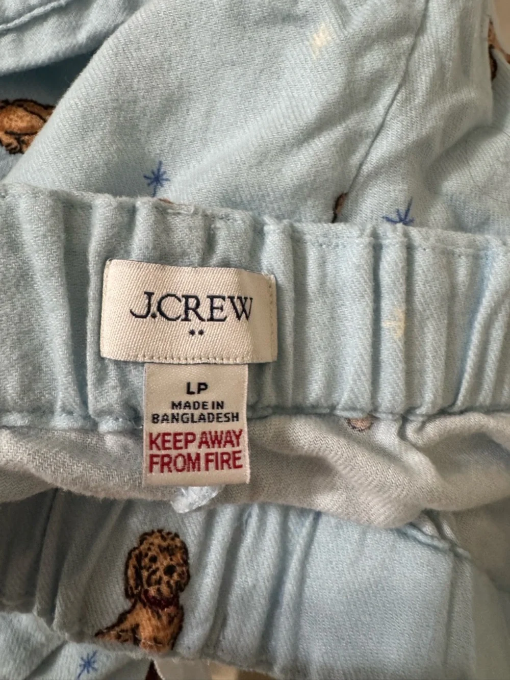 J. Crew Pale Blue Goldendoodle Lounge Pants - Picture 2 of 6